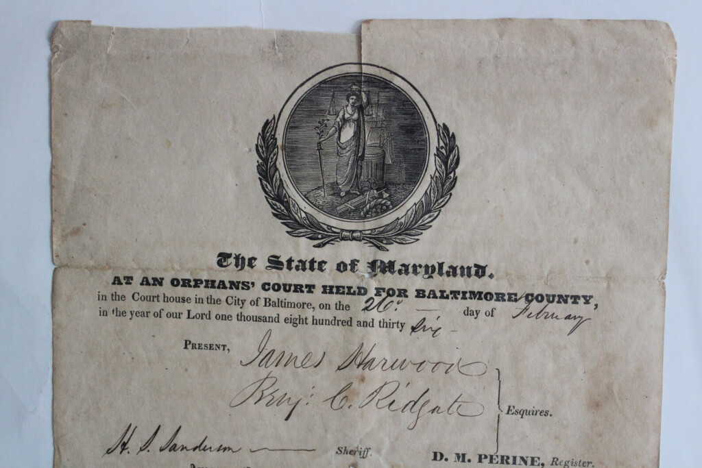 Orphans Court Antique Document 1835 Baltimore County State Etsy