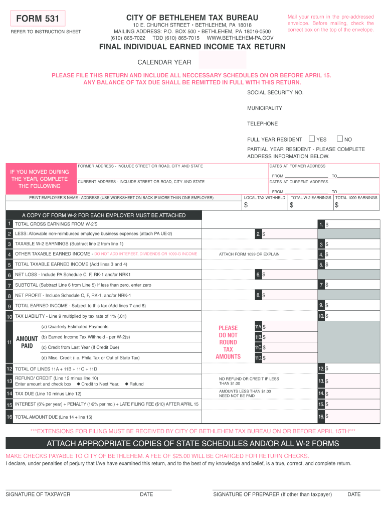 Pa Form 531 Fill In Forms Fill Out Sign Online DocHub