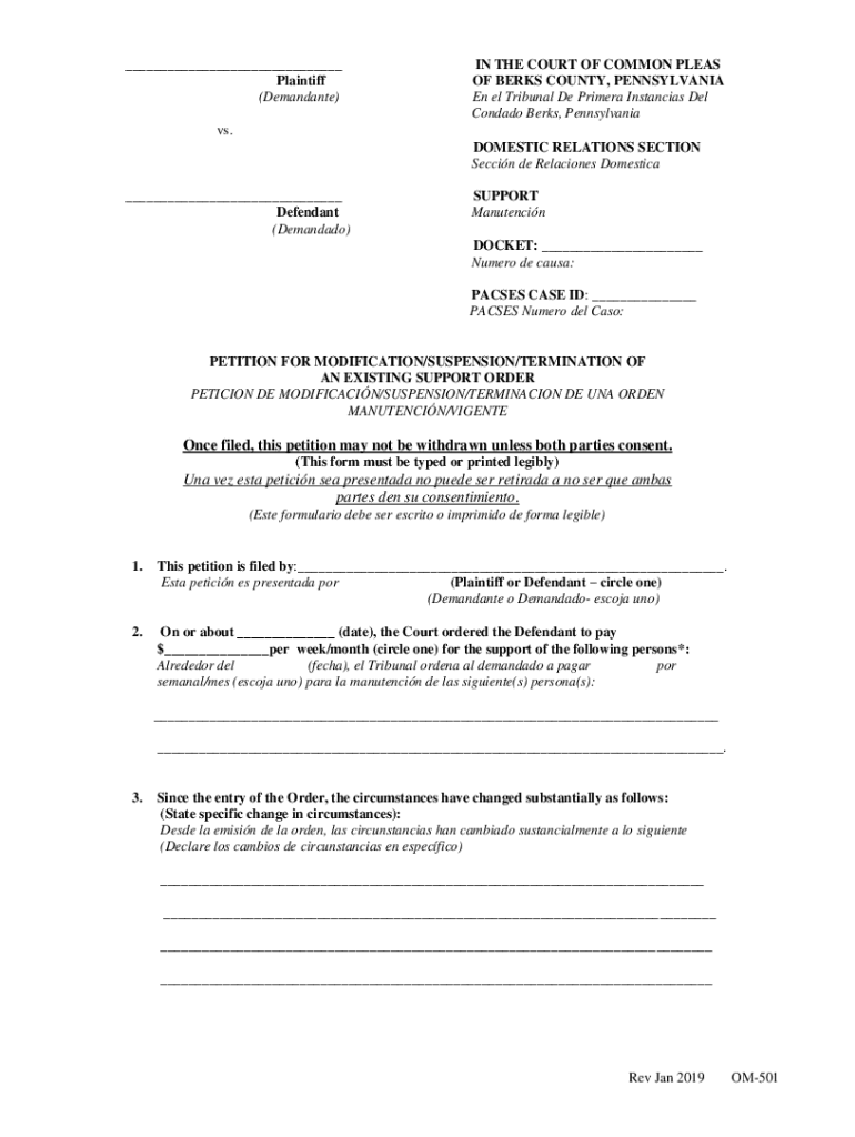 PA OM 501 Berks County 2019 2022 Fill And Sign Printable Template 