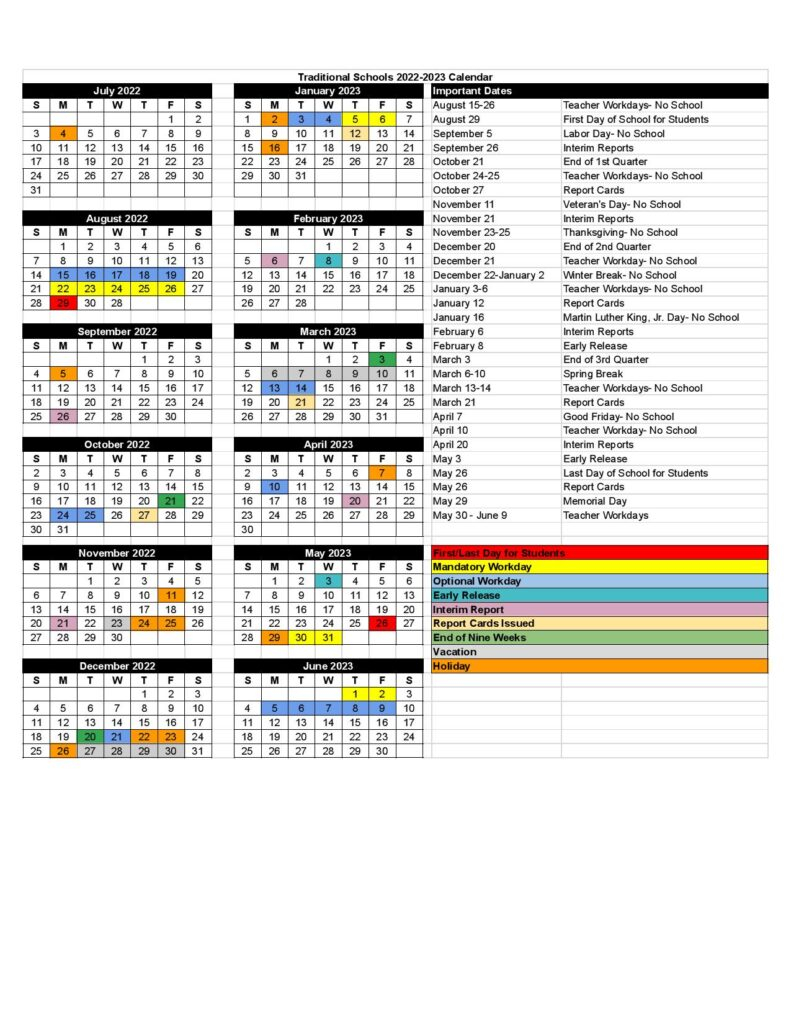 Pender County Schools Calendar 2022 2023 In PDF