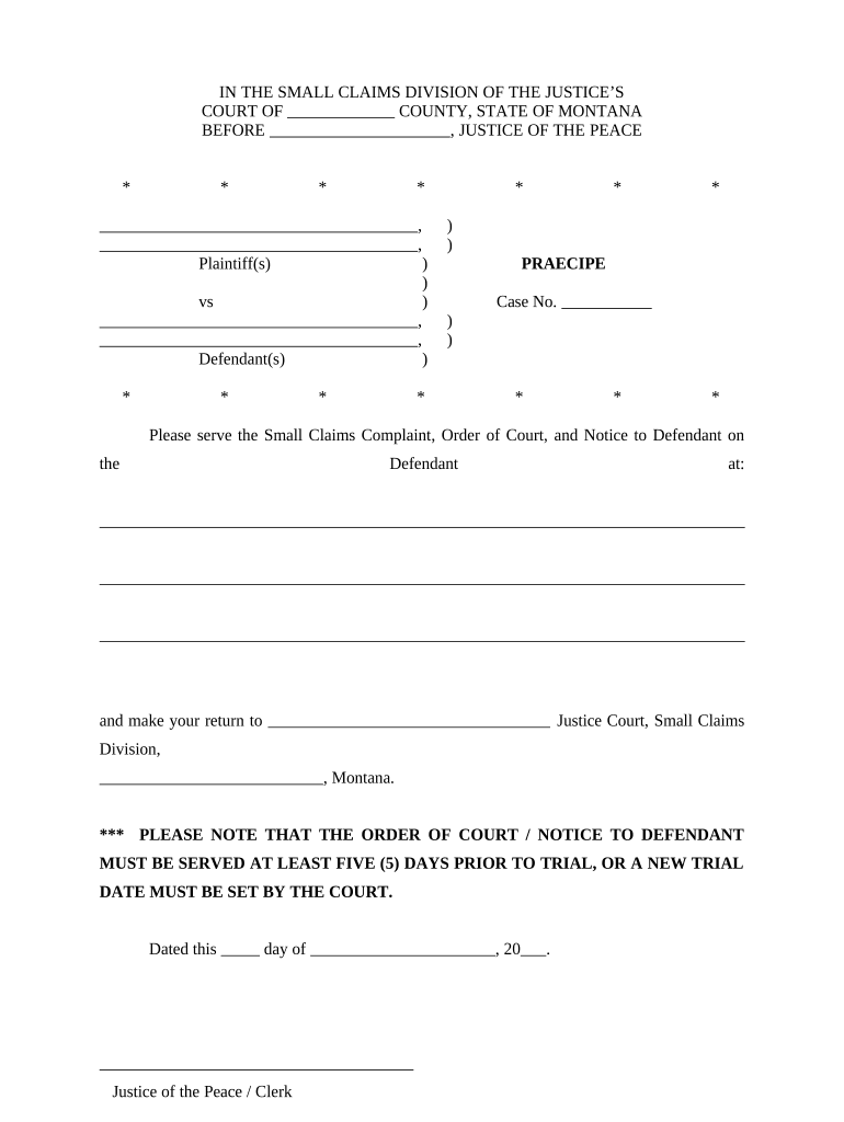 Praecipe Form Fill Out And Sign Printable PDF Template SignNow