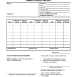 Printable Court Ordered Community Service Form Fill Online Printable