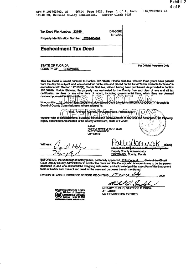 Printable Example Of A Quit Claim Deed Completed