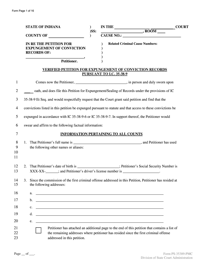 Printable Expungement Forms For Indiana Fill Out Sign Online DocHub