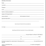 Printable Field Trip Permission Slip Template