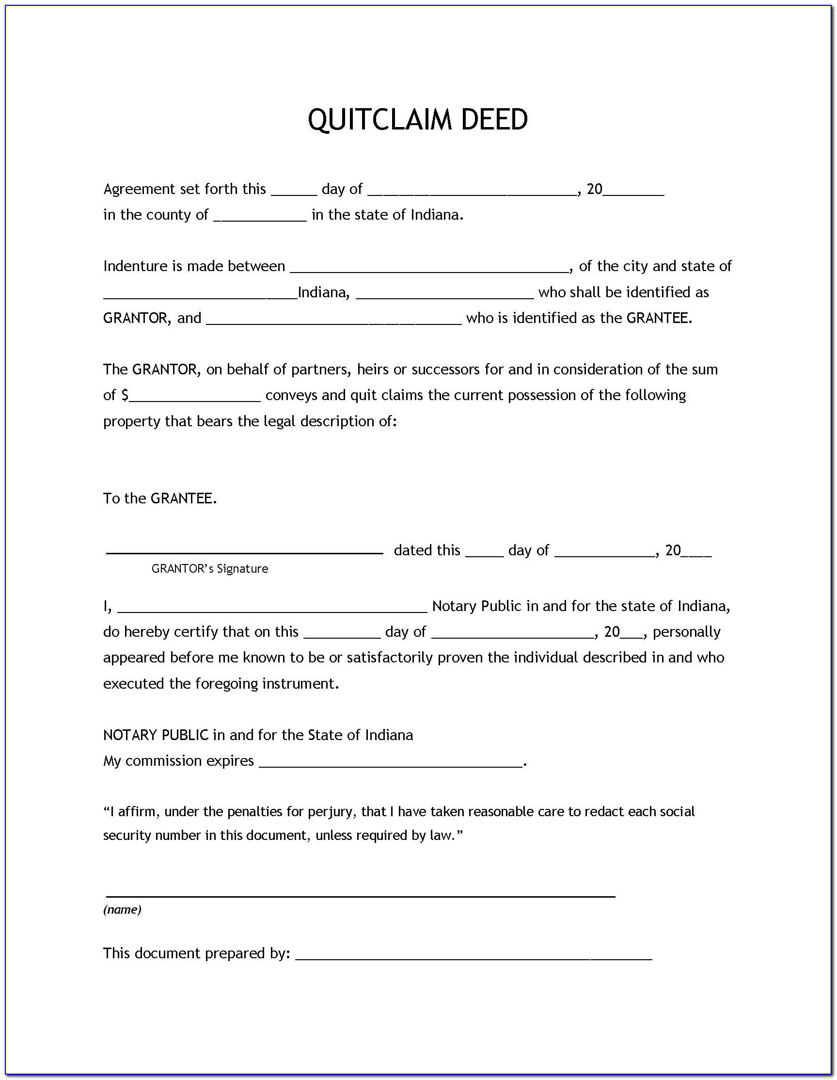 Printable Quit Claim Deed Form Georgia Printable Forms Free Online