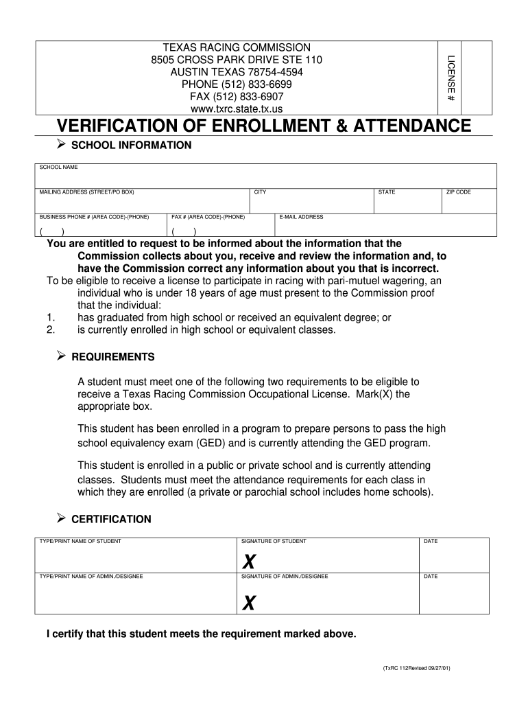 Proof Of School Enrollment Form Fill And Sign Printable Template 