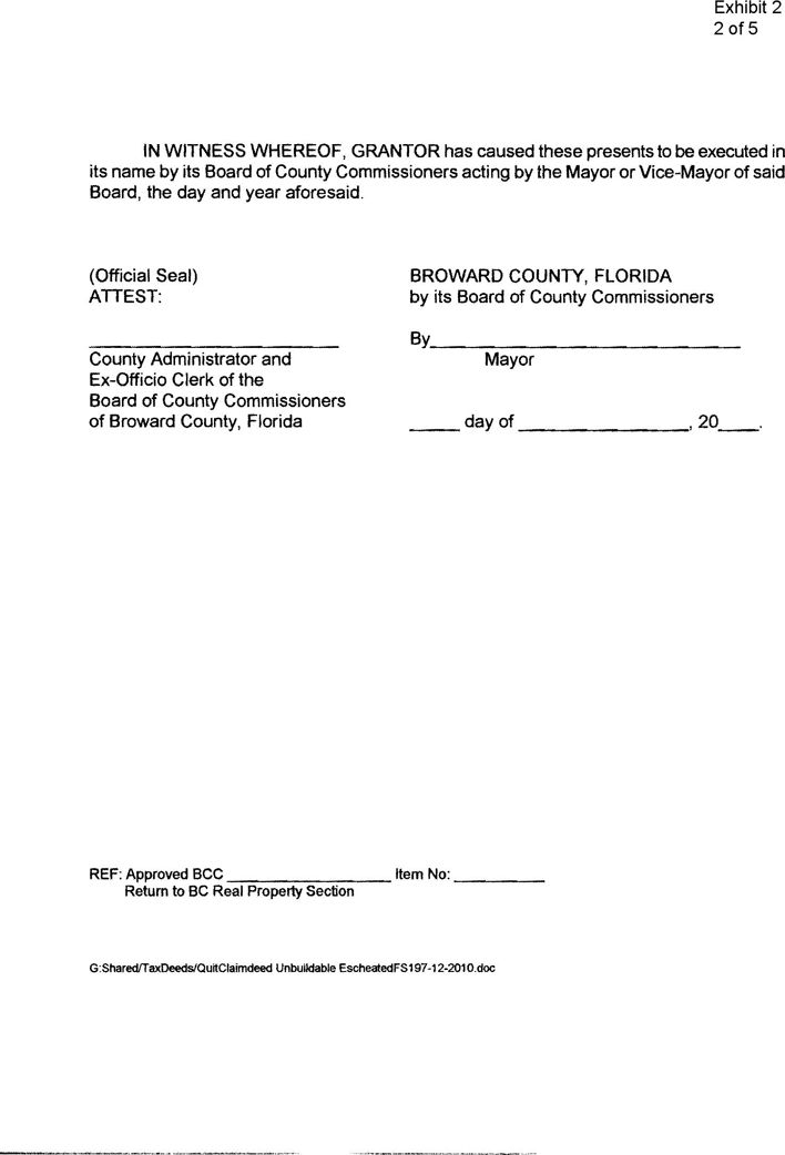 Quit Claim Deed Broward County Florida Pdf Nola Masterson