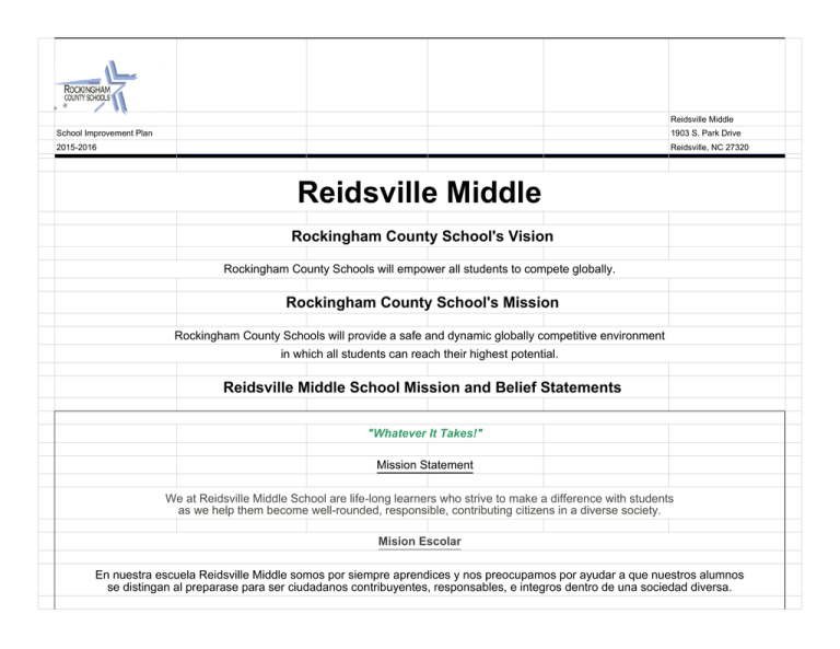 Reidsville Middle Rockingham County Schools