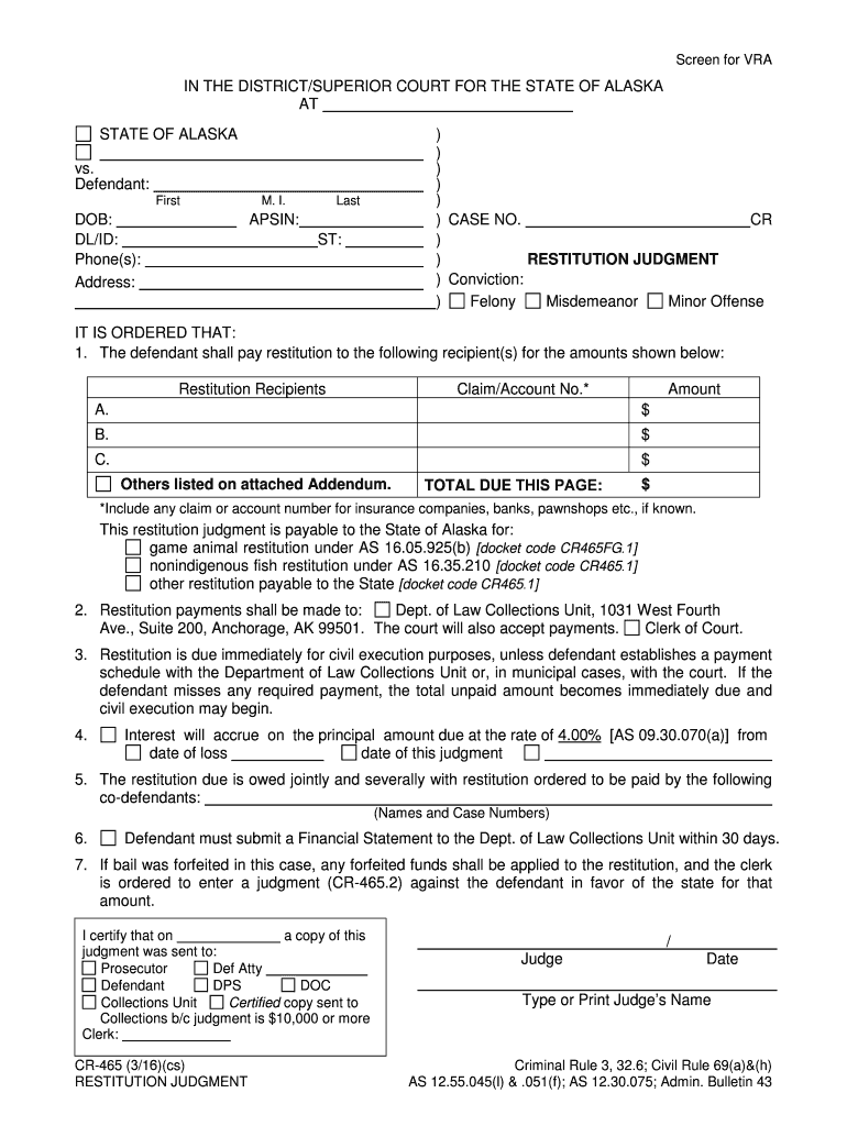 Restitution Agreement Template Fill Out And Sign Printable PDF 