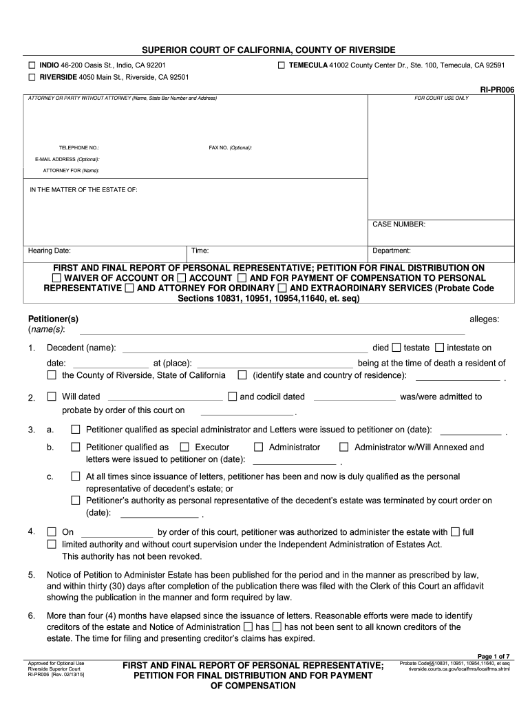 Riverside County Superior Court Probate Forms CountyForms