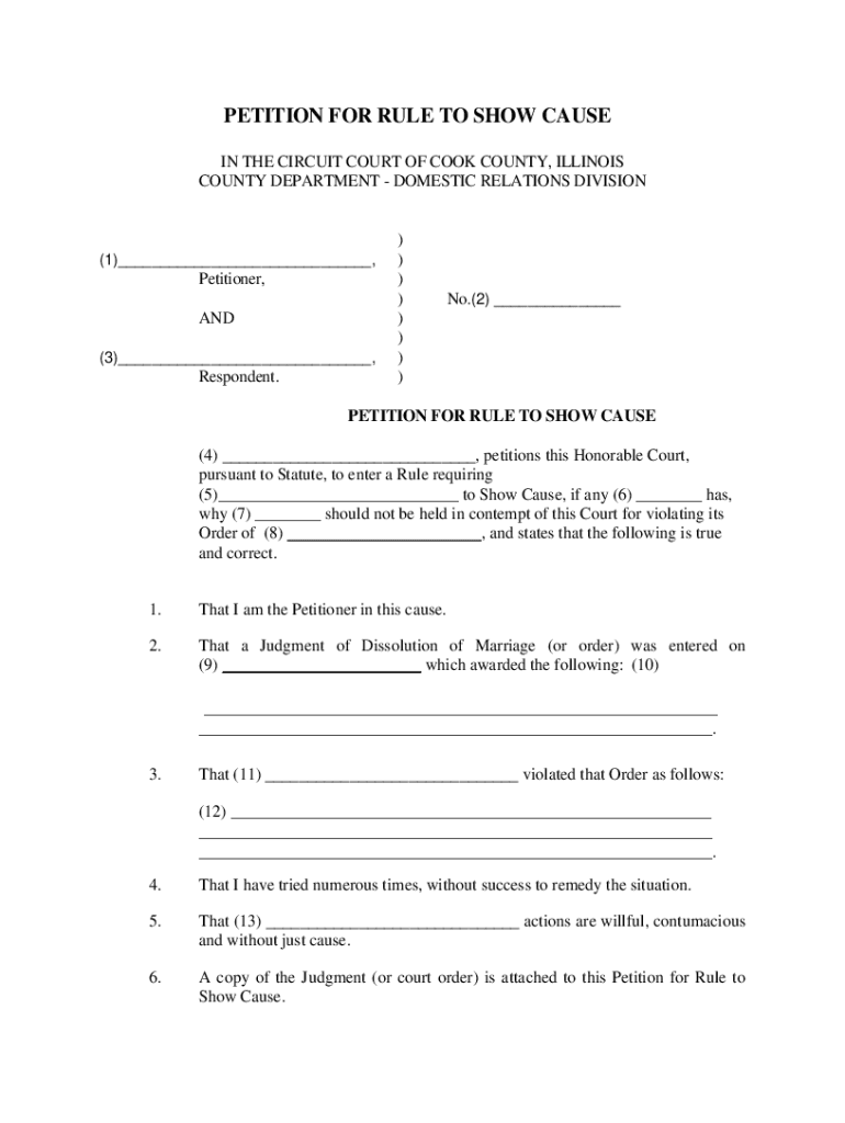 Rule To Show Cause Illinois Fill Out Sign Online DocHub