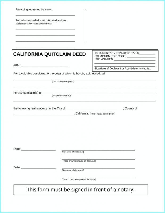 San Diego County Quit Claim Form CountyForms