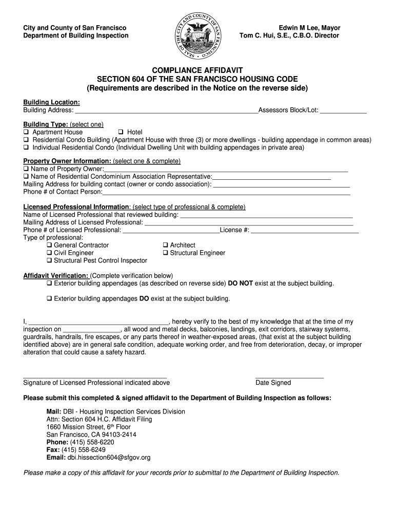 San Francisco County Transfer Tax Affidavit Form 2022 