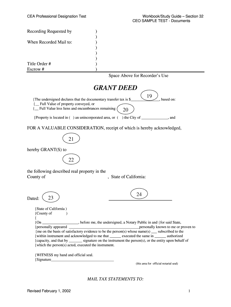 Santa Clara County Grant Deed Form Fill Online Printable Fillable 