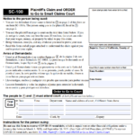 SC 100 Plaintiff s Claim And ORDER To Go To Small Claims Court Forms