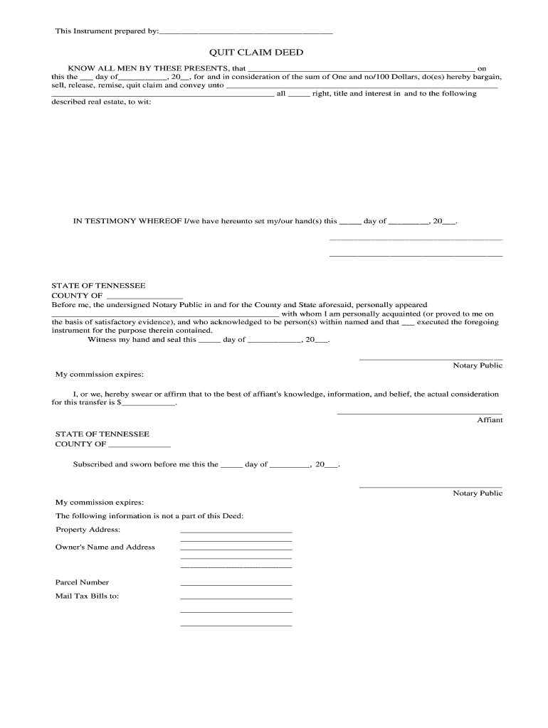 Shelby County Quit Claim Deed Fill Online Printable Fillable Blank 