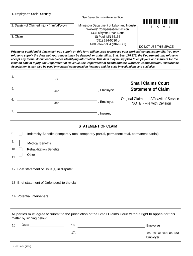 Small Claims Court Form Fill Out And Sign Printable PDF Template 