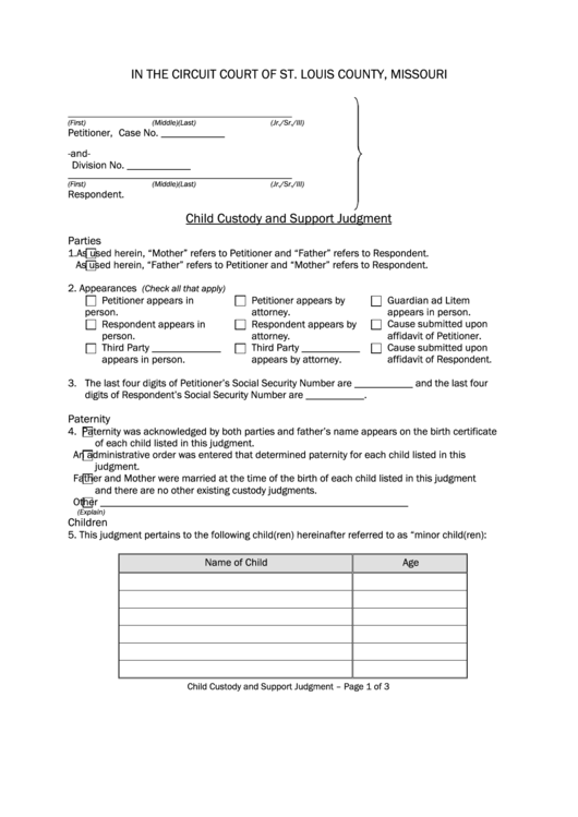 St Louis County Circuit Court Mo Forms Affidavit 2022 