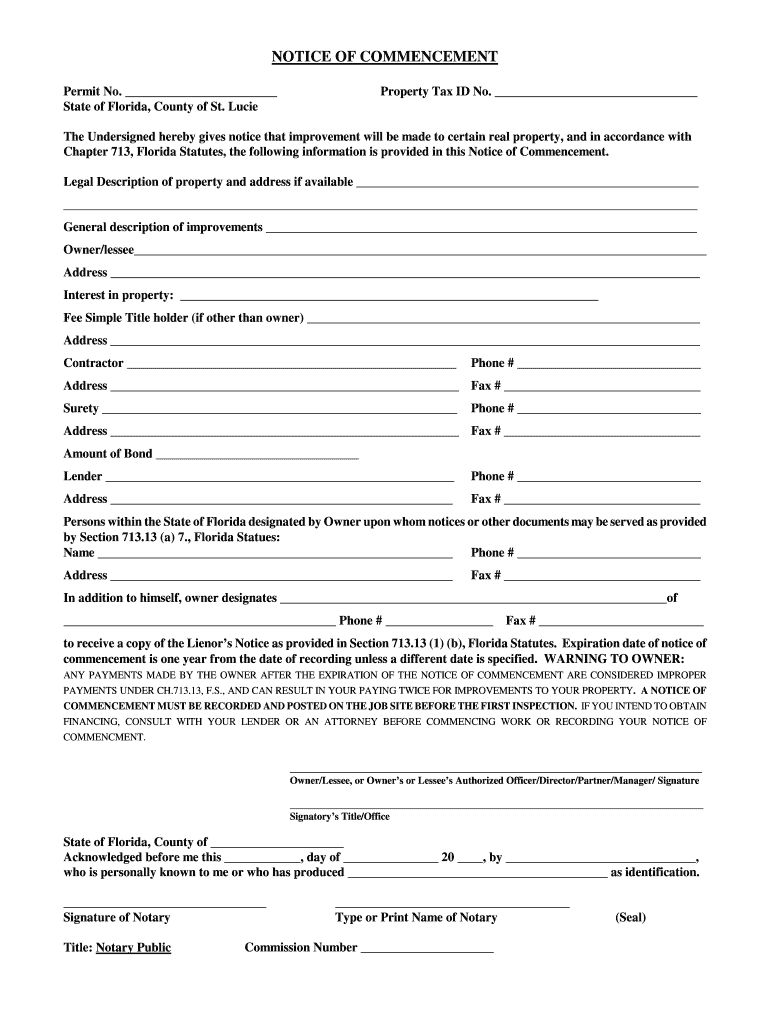 St Lucie County Form Fill Online Printable Fillable Blank PdfFiller