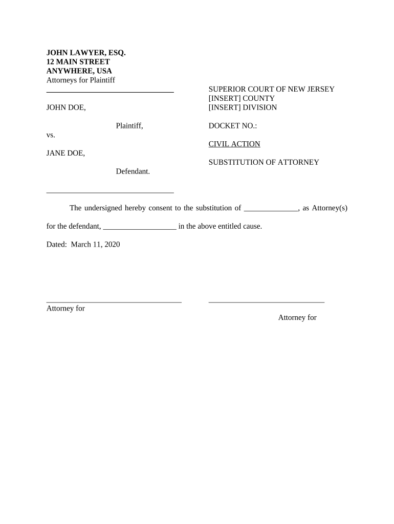 Substitution Of Attorney Fillable Form Printable Forms Free Online