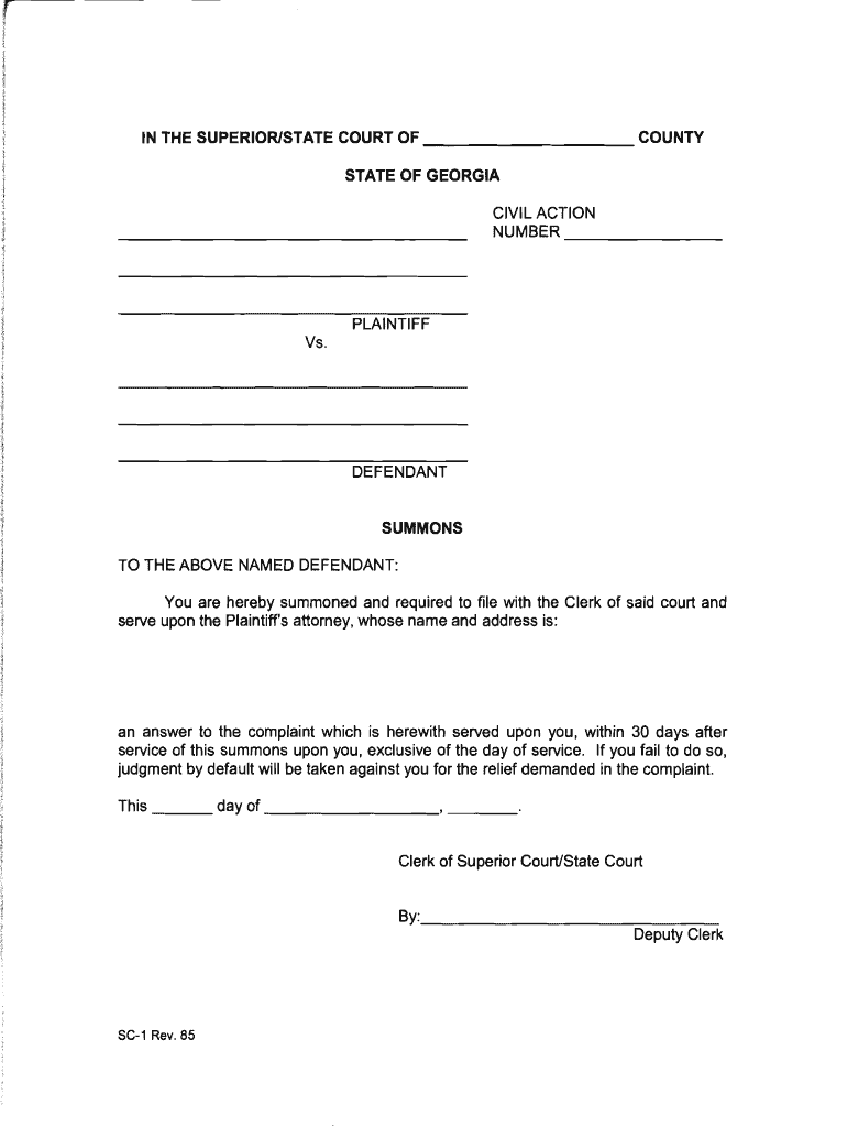 Summons Form Fill Out And Sign Printable PDF Template SignNow