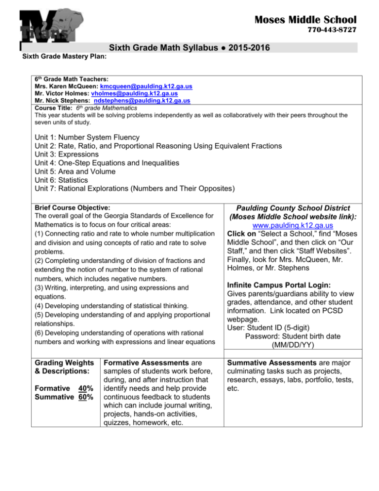 Syllabus Paulding County Schools