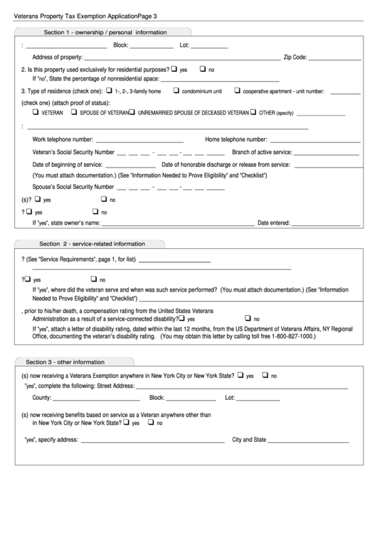 Tax Exemption Form For Veterans ExemptForm