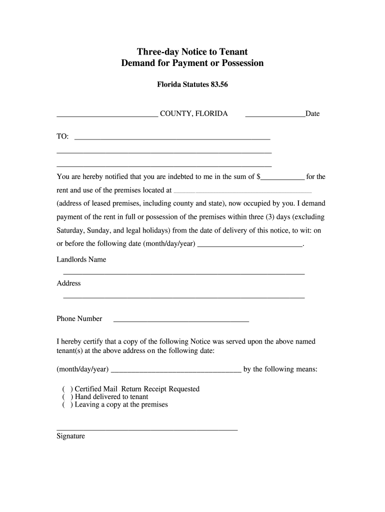 Tenant Eviction In Florida Fill Online Printable Fillable Blank