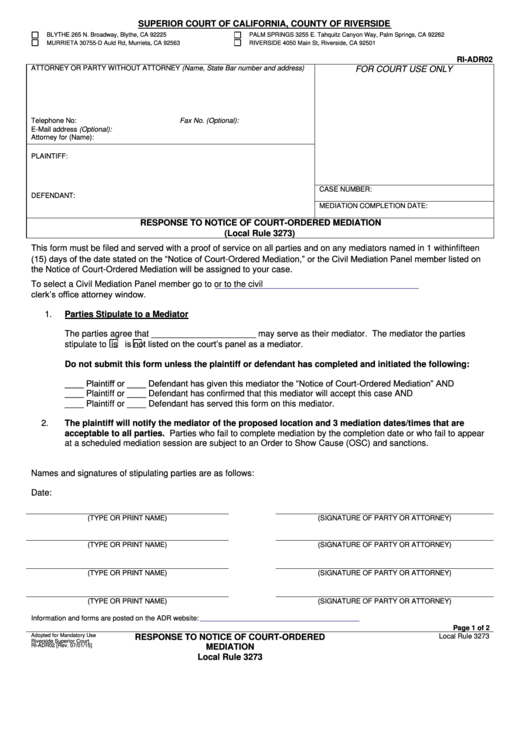 Top 8 Riverside County Court Forms And Templates Free To Download In 