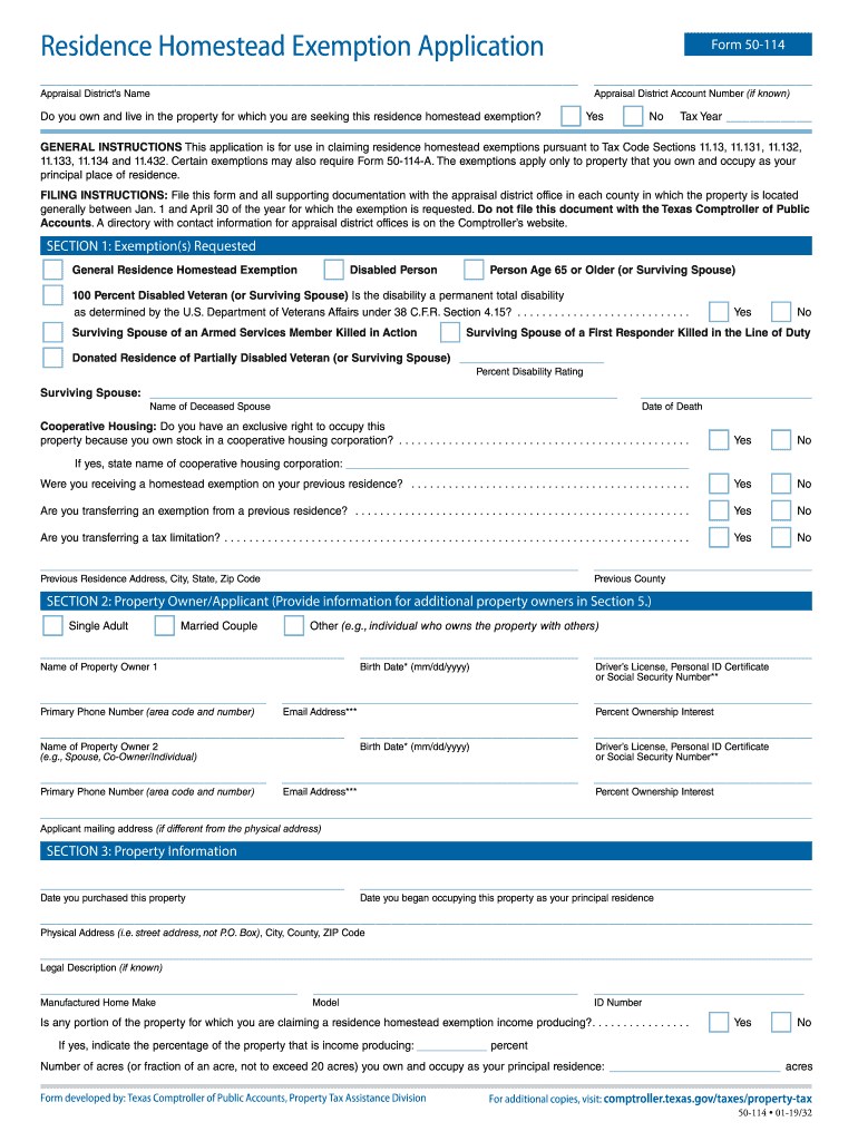 TX Comptroller 50 114 2019 Fill Out Tax Template Online US Legal Forms