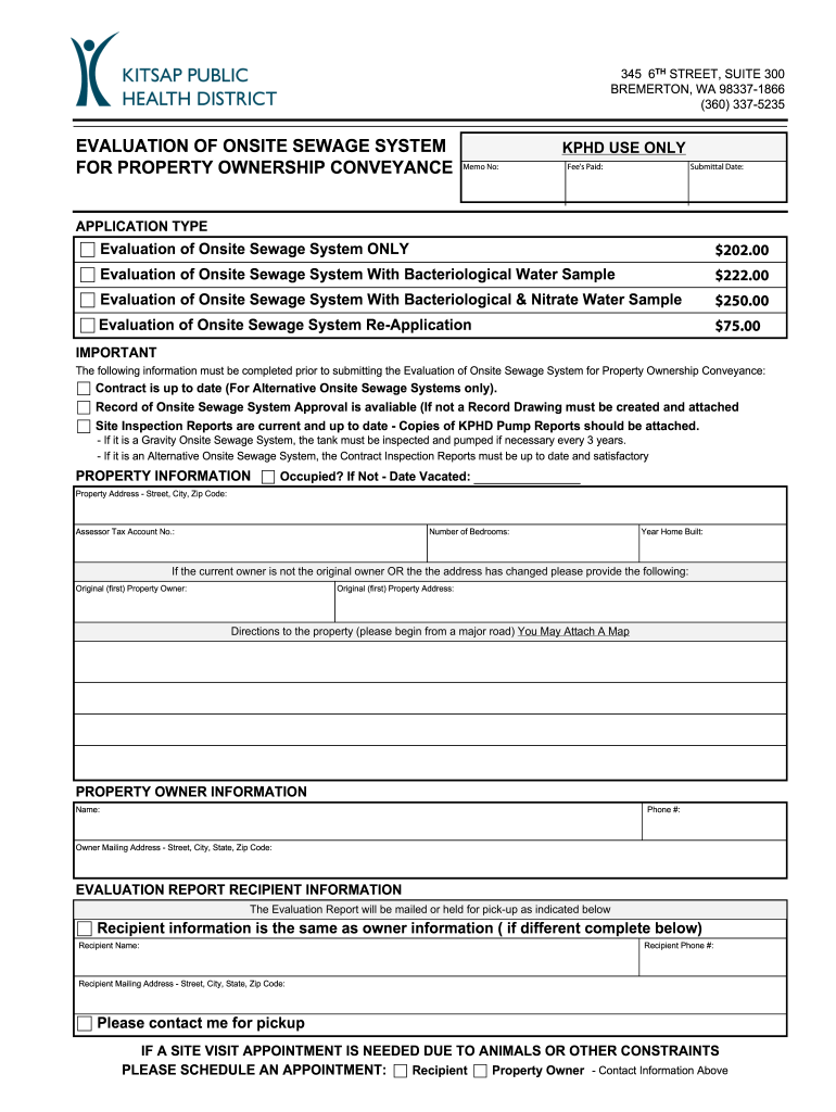 WA Health District Property Conveyance Kitsap County Fill And Sign 