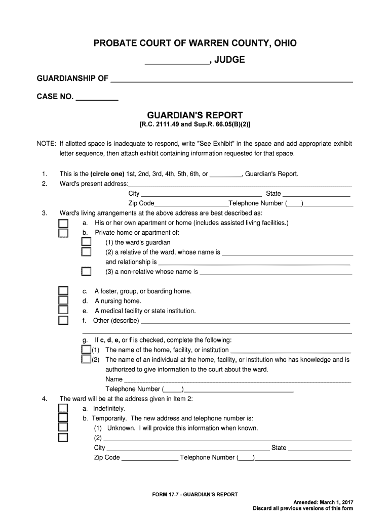 Warren County Ohio Probate Court Fill Out And Sign Printable PDF 