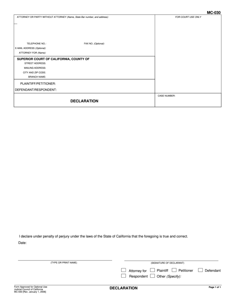 Washington State Family Law Declaration Form Fill Online Printable 