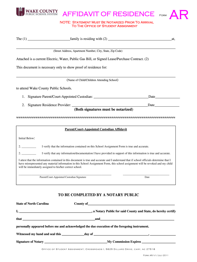 Wcpss Proof Of Residency Fill Out And Sign Printable PDF Template