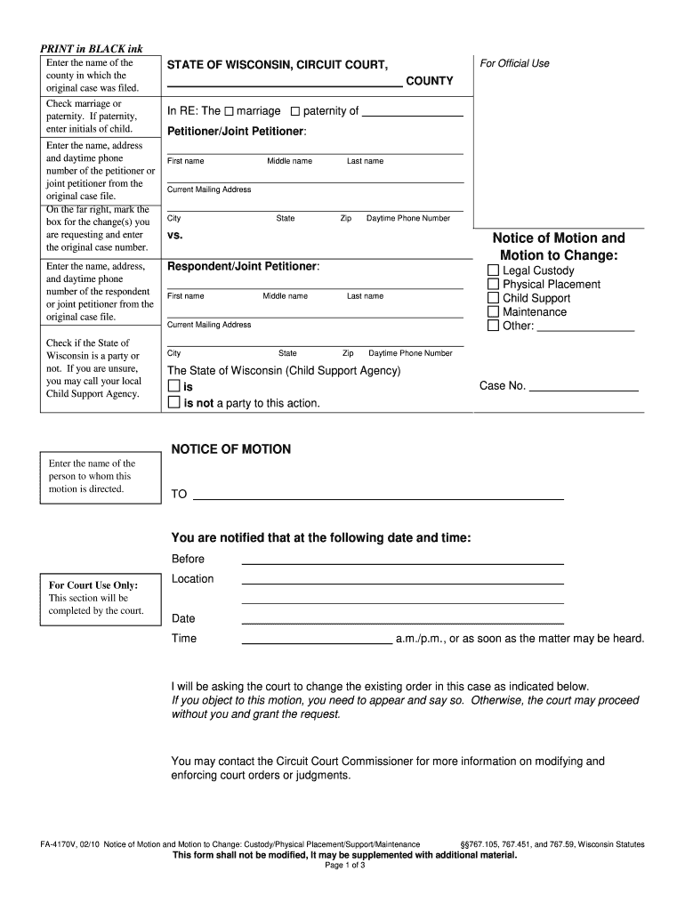 WI FA 4170V 2010 2021 Complete Legal Document Online US Legal Forms