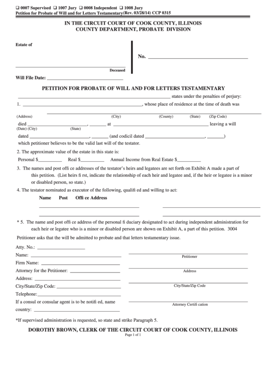 Will County Illinois Clerk Of Court Forms CountyForms