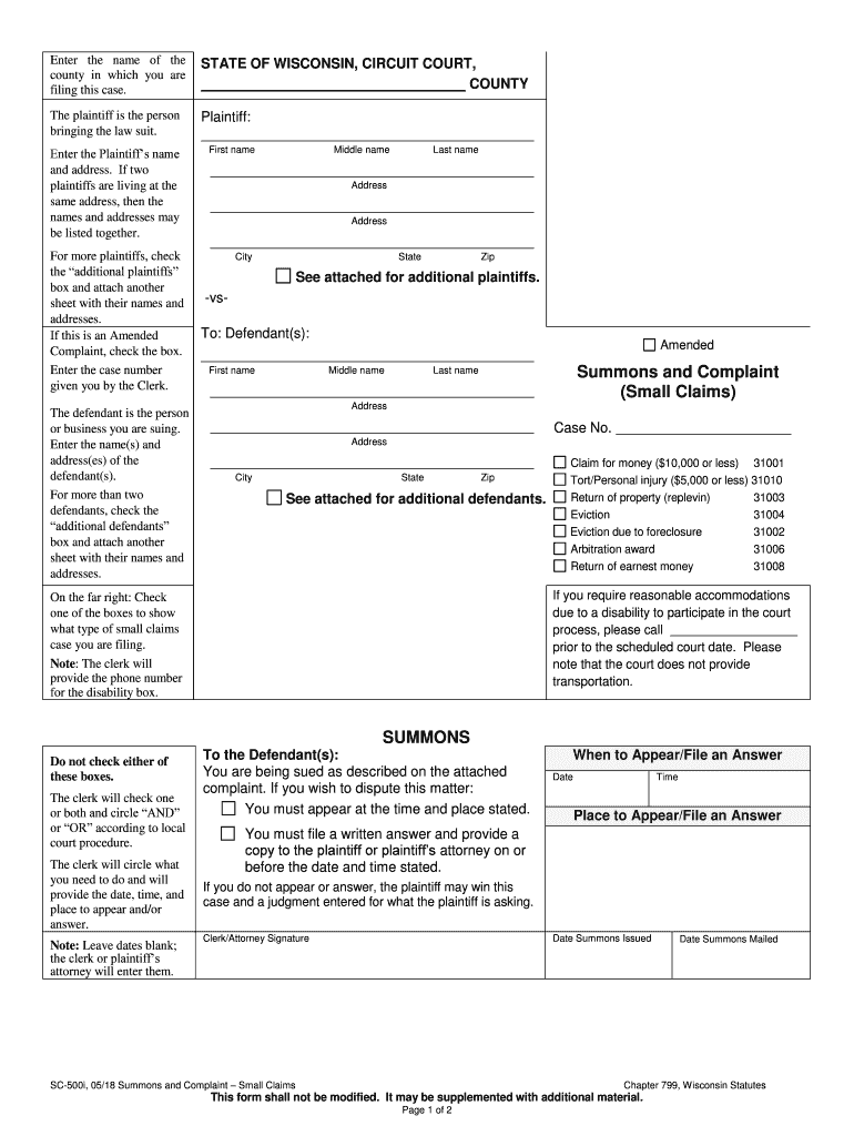 Wisconsin Sc 500i Fill Out Sign Online DocHub